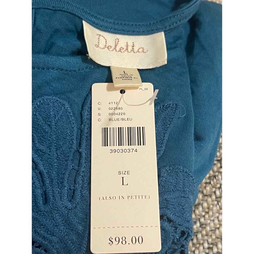 Anthropologie Deletta Teal/Turquoise Rayon Blouse NWT Size L - Picture 11 of 13